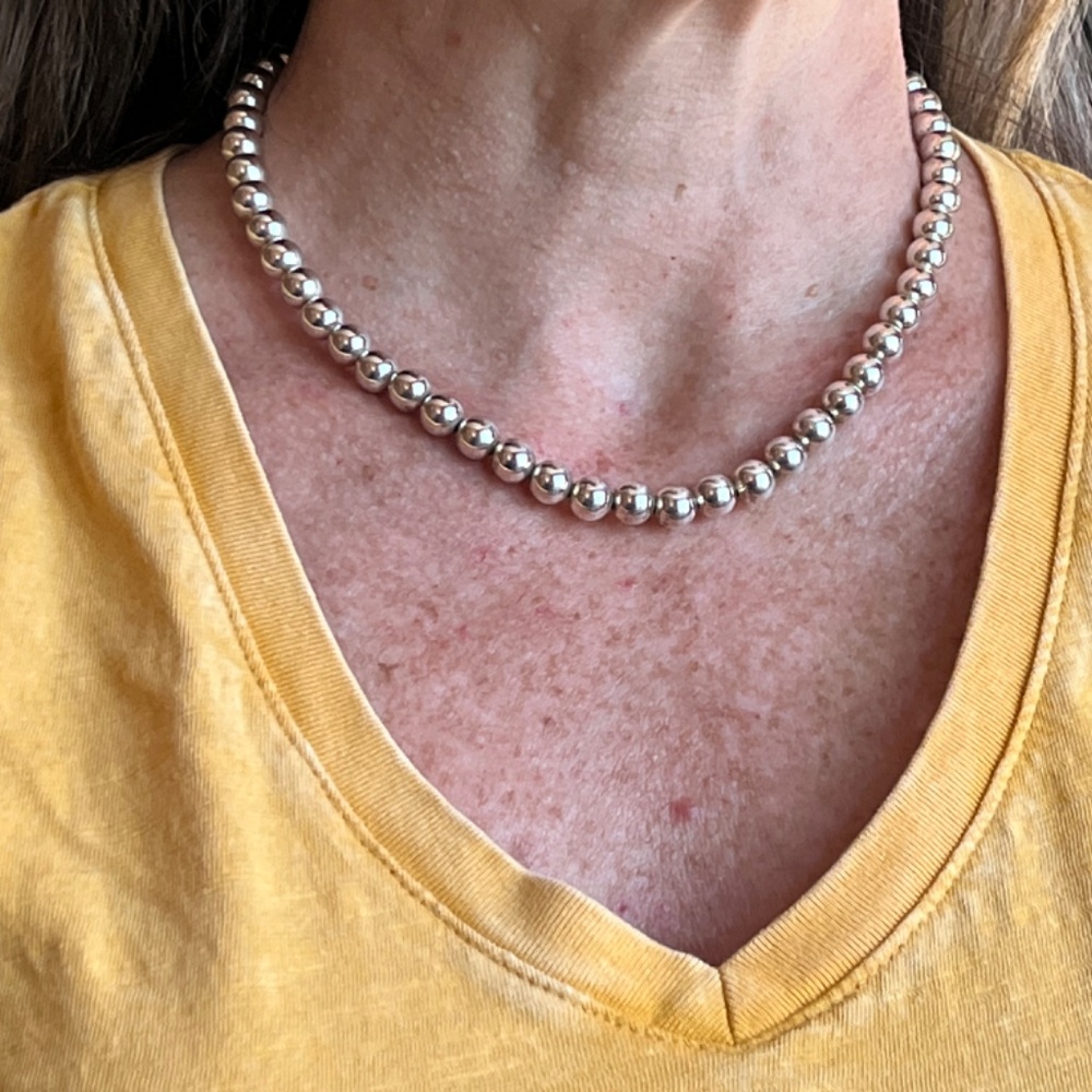 Sterling 925 beaded necklace - Picture 6 of 6